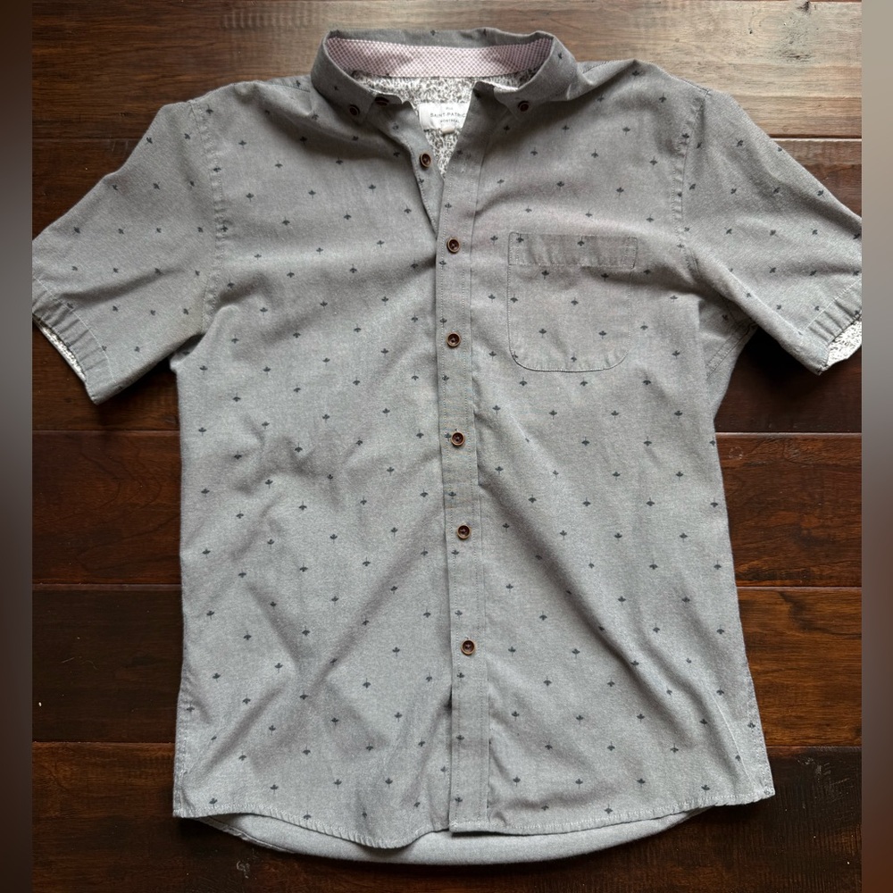 Men's Rue Saint Patrick Maple Leaf Button Up Short Sleeve